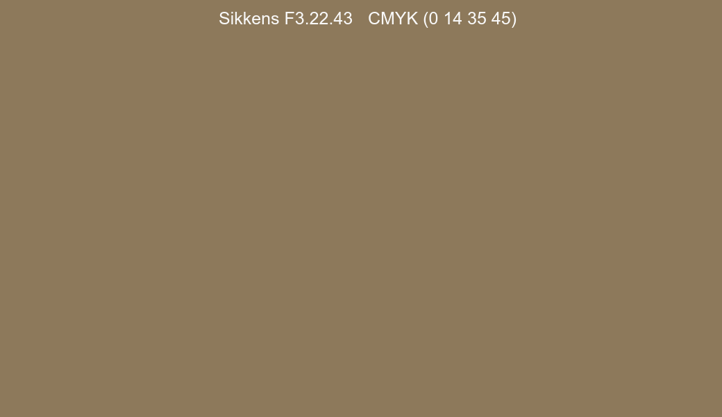 Color Sikkens F3.22.43 to CMYK (0 14 35 45) converter Color Sikkens F3.22.43 to CMYK (0 14 35 45) converter