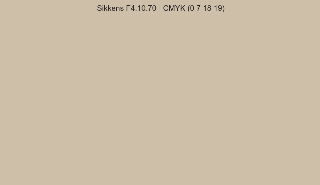 Color Sikkens F4.10.70 to CMYK (0 7 18 19) converter Color Sikkens F4.10.70 to CMYK (0 7 18 19) converter