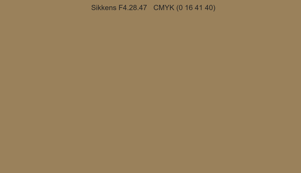 Color Sikkens F4.28.47 to CMYK (0 16 41 40) converter Color Sikkens F4.28.47 to CMYK (0 16 41 40) converter