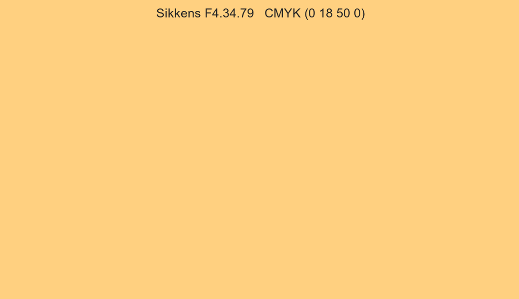 Color Sikkens F4.34.79 to CMYK (0 18 50 0) converter Color Sikkens F4.34.79 to CMYK (0 18 50 0) converter