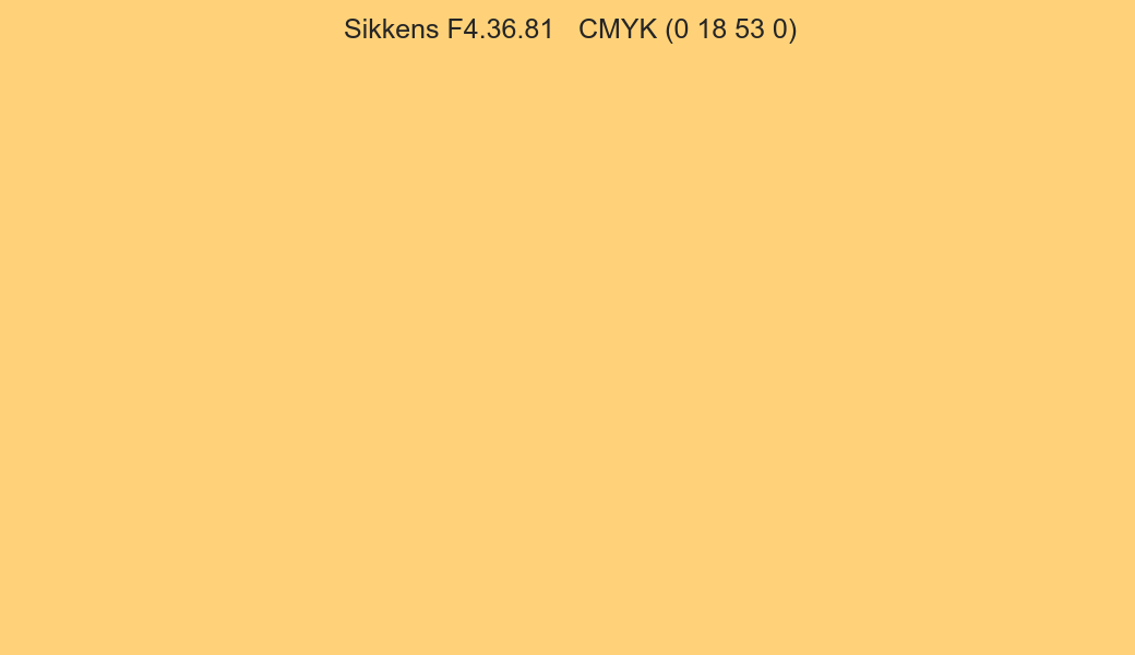 Color Sikkens F4.36.81 to CMYK (0 18 53 0) converter Color Sikkens F4.36.81 to CMYK (0 18 53 0) converter