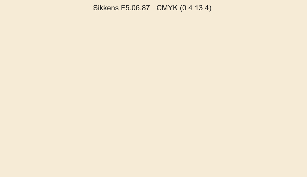 Color Sikkens F5.06.87 to CMYK (0 4 13 4) converter Color Sikkens F5.06.87 to CMYK (0 4 13 4) converter