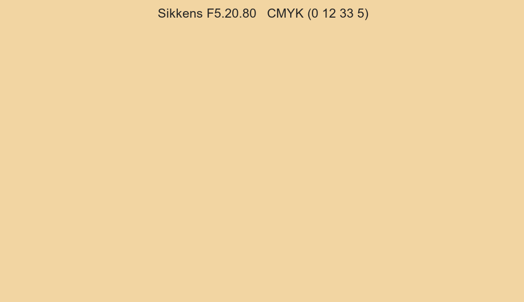 Color Sikkens F5.20.80 to CMYK (0 12 33 5) converter Color Sikkens F5.20.80 to CMYK (0 12 33 5) converter