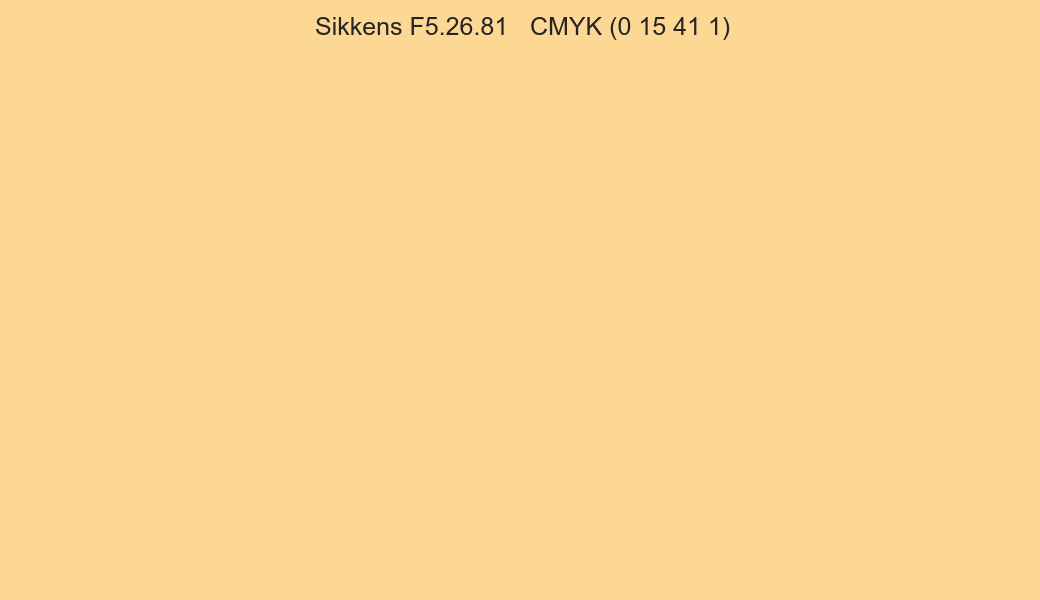 Color Sikkens F5.26.81 to CMYK (0 15 41 1) converter Color Sikkens F5.26.81 to CMYK (0 15 41 1) converter
