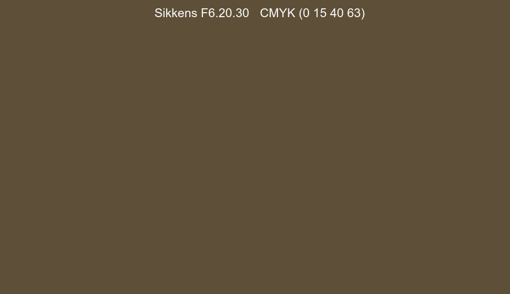 Color Sikkens F6.20.30 to CMYK (0 15 40 63) converter Color Sikkens F6.20.30 to CMYK (0 15 40 63) converter