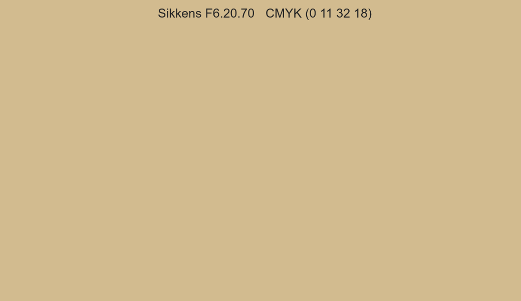 Color Sikkens F6.20.70 to CMYK (0 11 32 18) converter Color Sikkens F6.20.70 to CMYK (0 11 32 18) converter