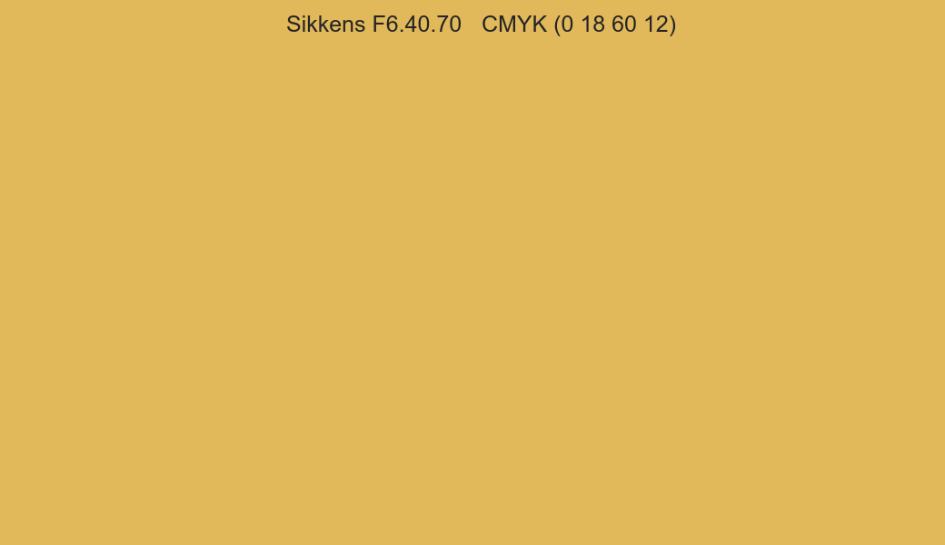 Color Sikkens F6.40.70 to CMYK (0 18 60 12) converter Color Sikkens F6.40.70 to CMYK (0 18 60 12) converter