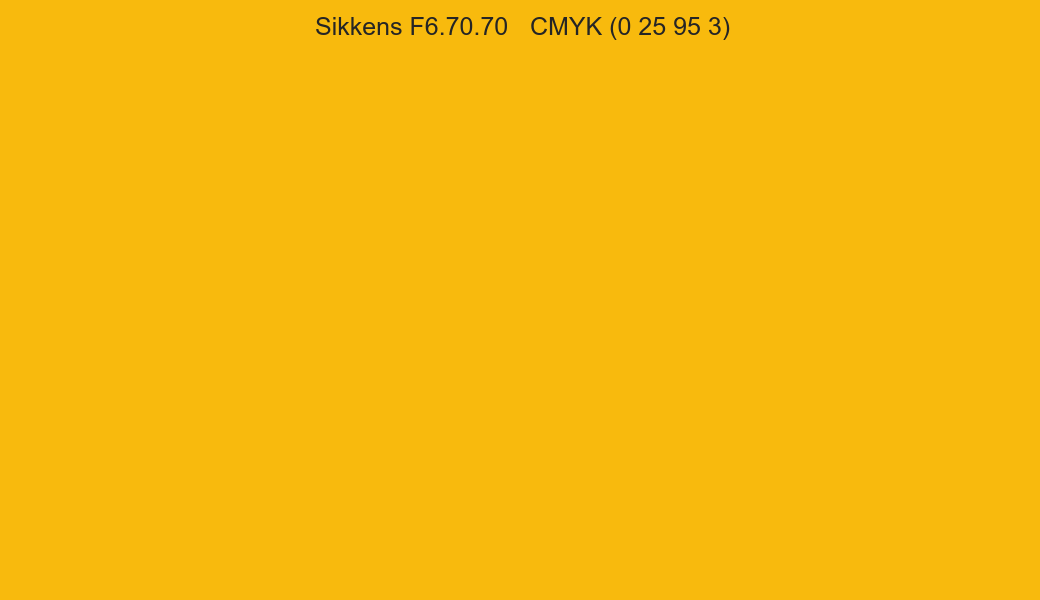 Color Sikkens F6.70.70 to CMYK (0 25 95 3) converter Color Sikkens F6.70.70 to CMYK (0 25 95 3) converter