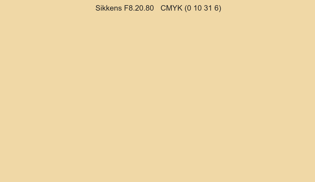 Color Sikkens F8.20.80 to CMYK (0 10 31 6) converter Color Sikkens F8.20.80 to CMYK (0 10 31 6) converter