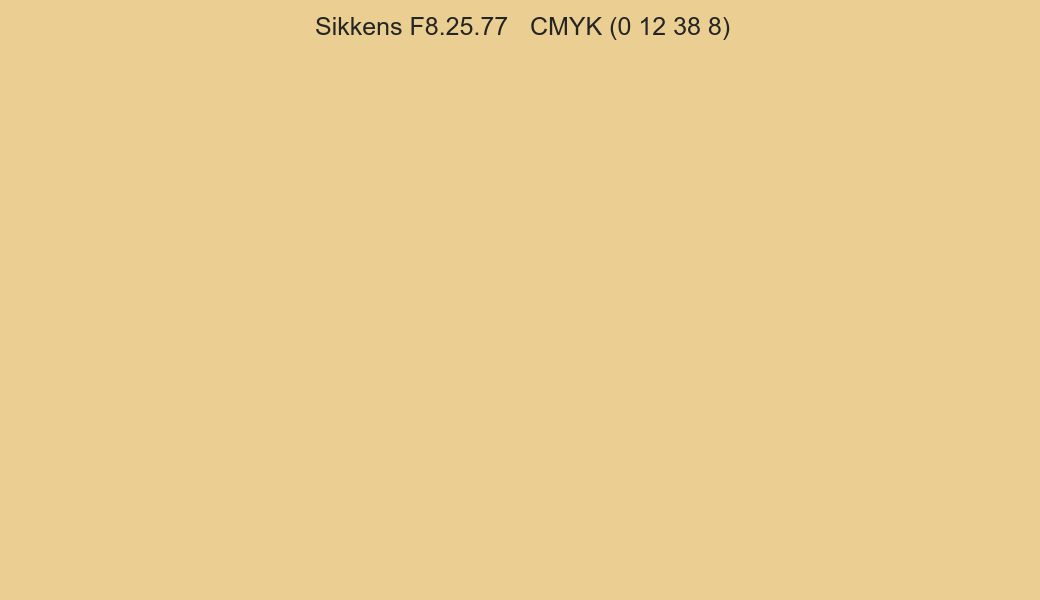 Color Sikkens F8.25.77 to CMYK (0 12 38 8) converter Color Sikkens F8.25.77 to CMYK (0 12 38 8) converter