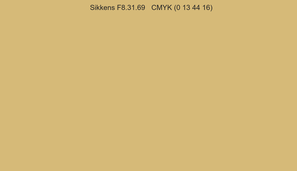 Color Sikkens F8.31.69 to CMYK (0 13 44 16) converter Color Sikkens F8.31.69 to CMYK (0 13 44 16) converter