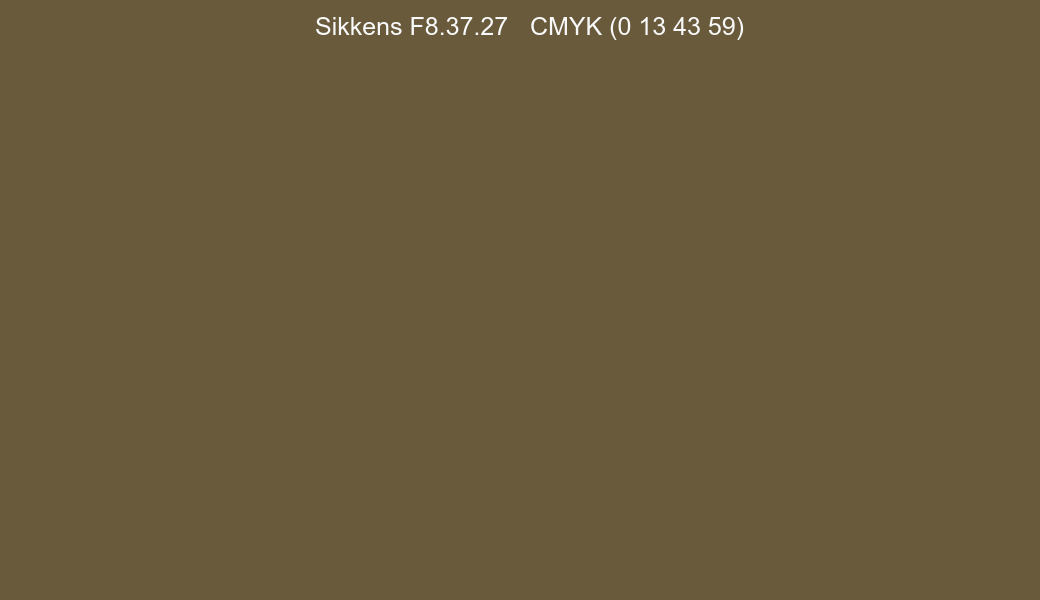 Color Sikkens F8.37.27 to CMYK (0 13 43 59) converter Color Sikkens F8.37.27 to CMYK (0 13 43 59) converter