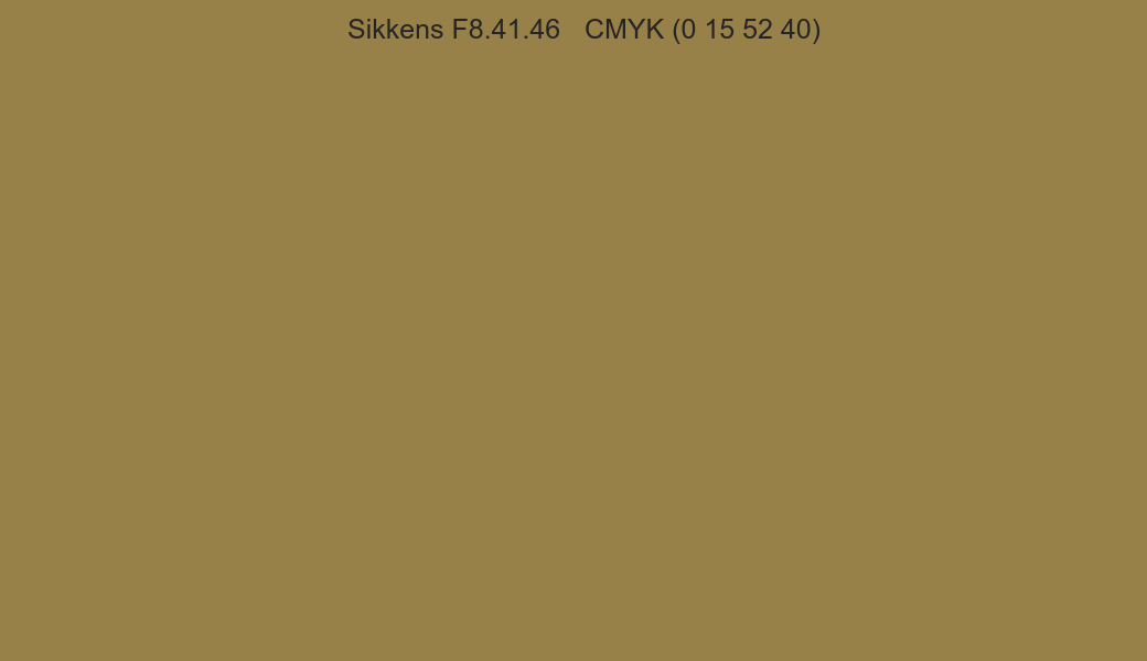 Color Sikkens F8.41.46 to CMYK (0 15 52 40) converter Color Sikkens F8.41.46 to CMYK (0 15 52 40) converter