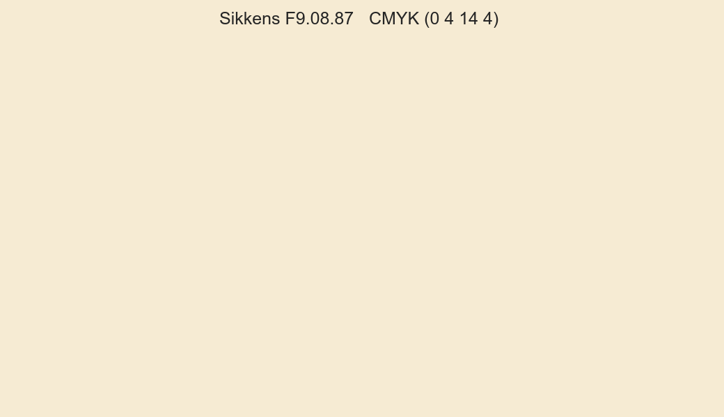 Color Sikkens F9.08.87 to CMYK (0 4 14 4) converter Color Sikkens F9.08.87 to CMYK (0 4 14 4) converter
