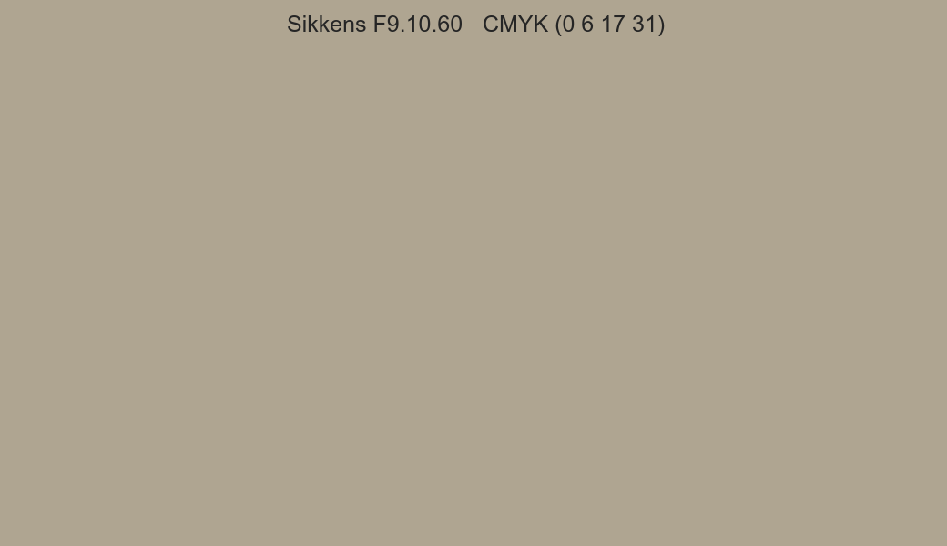 Color Sikkens F9.10.60 to CMYK (0 6 17 31) converter Color Sikkens F9.10.60 to CMYK (0 6 17 31) converter