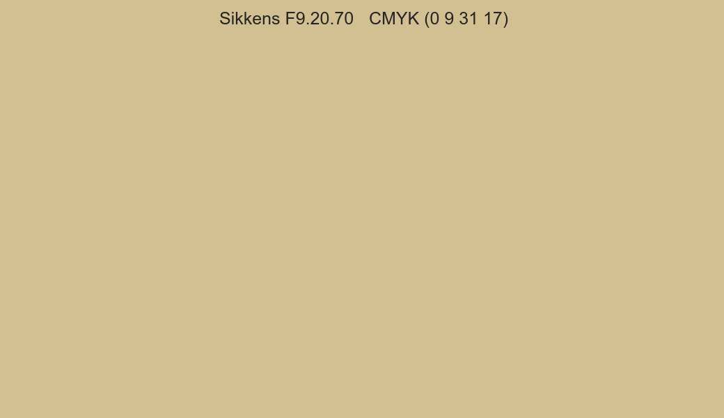 Color Sikkens F9.20.70 to CMYK (0 9 31 17) converter Color Sikkens F9.20.70 to CMYK (0 9 31 17) converter