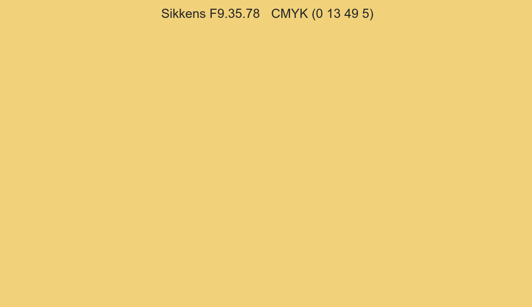 Color Sikkens F9.35.78 to CMYK (0 13 49 5) converter Color Sikkens F9.35.78 to CMYK (0 13 49 5) converter