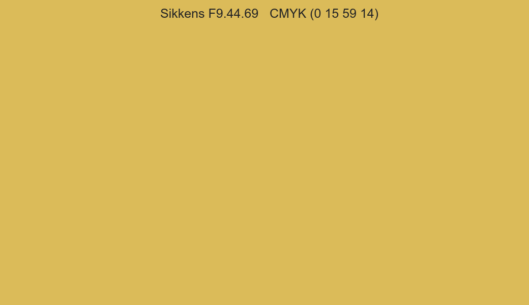 Color Sikkens F9.44.69 to CMYK (0 15 59 14) converter Color Sikkens F9.44.69 to CMYK (0 15 59 14) converter