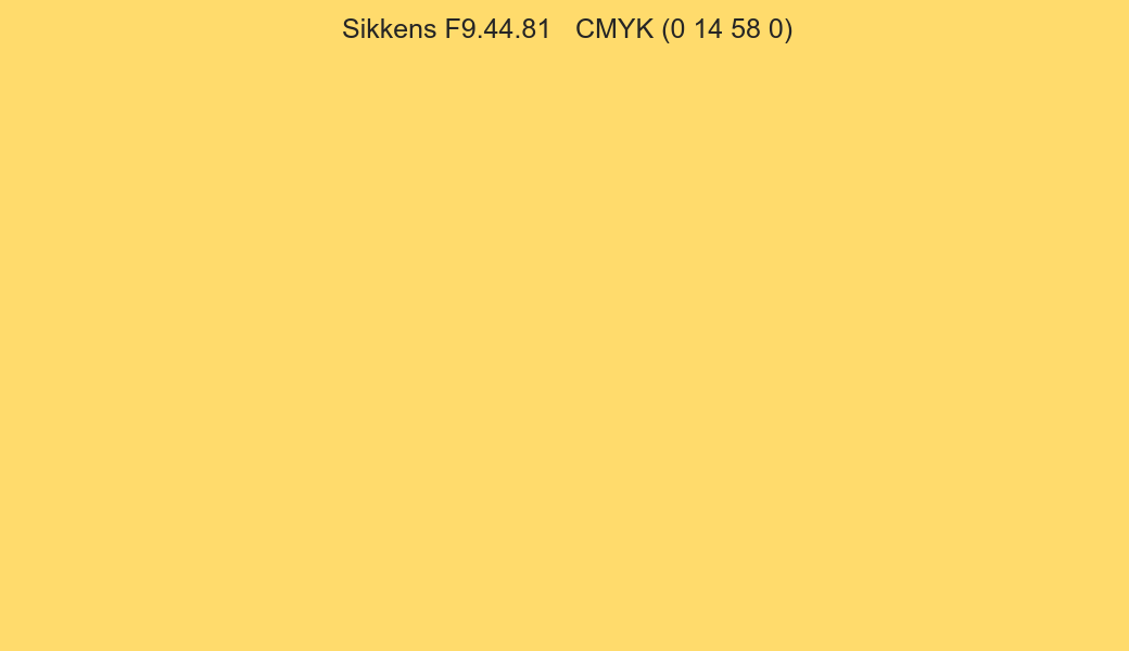 Color Sikkens F9.44.81 to CMYK (0 14 58 0) converter Color Sikkens F9.44.81 to CMYK (0 14 58 0) converter