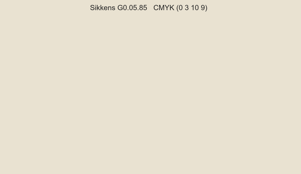 Color Sikkens G0.05.85 to CMYK (0 3 10 9) converter Color Sikkens G0.05.85 to CMYK (0 3 10 9) converter