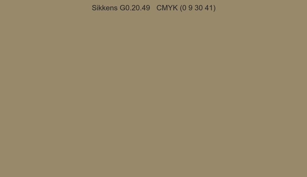 Color Sikkens G0.20.49 to CMYK (0 9 30 41) converter Color Sikkens G0.20.49 to CMYK (0 9 30 41) converter