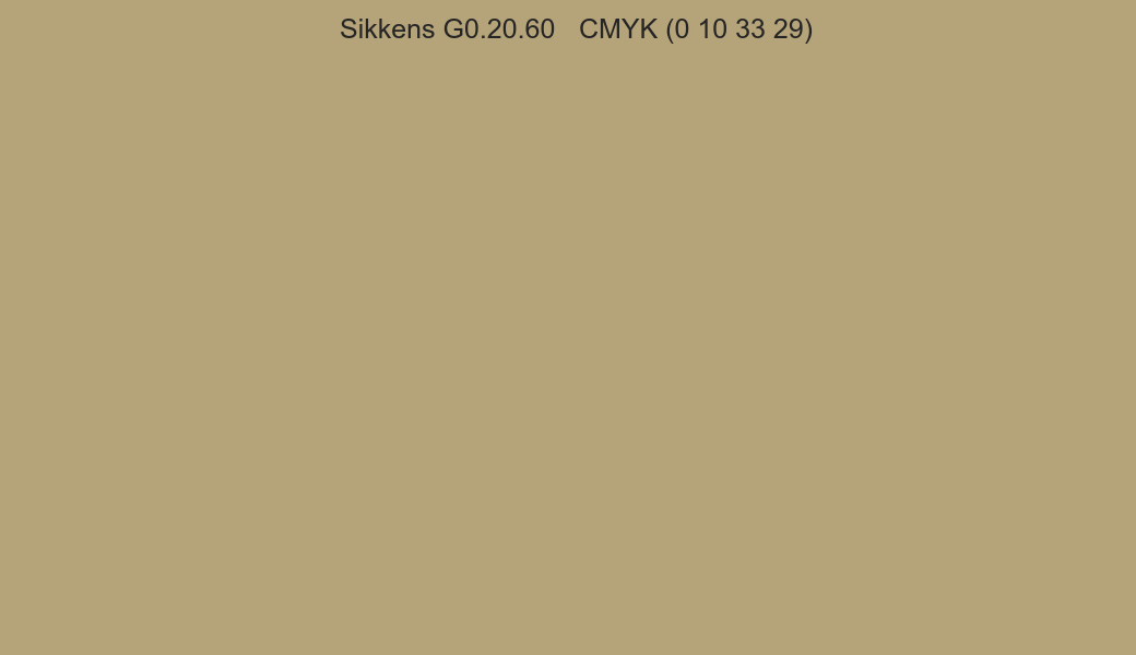 Color Sikkens G0.20.60 to CMYK (0 10 33 29) converter Color Sikkens G0.20.60 to CMYK (0 10 33 29) converter