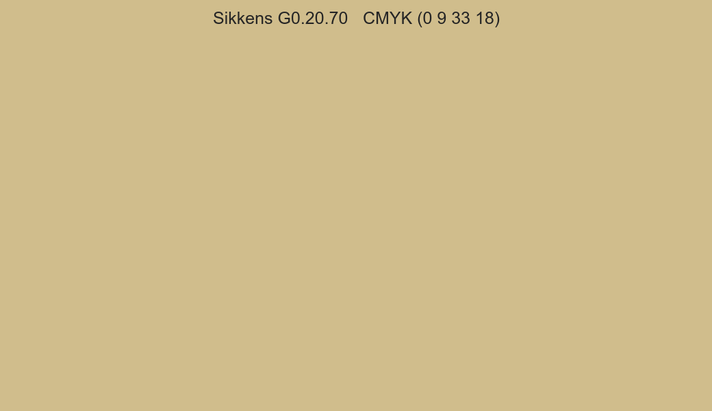 Color Sikkens G0.20.70 to CMYK (0 9 33 18) converter Color Sikkens G0.20.70 to CMYK (0 9 33 18) converter
