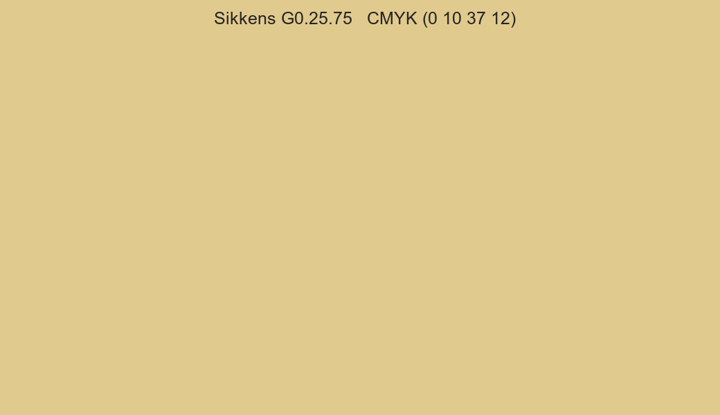 Color Sikkens G0.25.75 to CMYK (0 10 37 12) converter Color Sikkens G0.25.75 to CMYK (0 10 37 12) converter