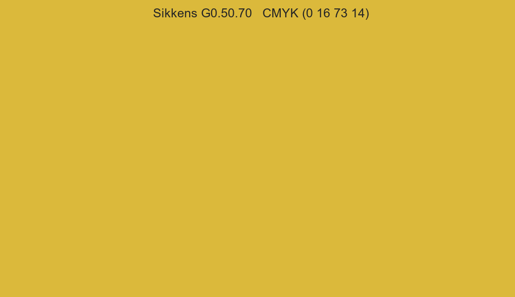 Color Sikkens G0.50.70 to CMYK (0 16 73 14) converter Color Sikkens G0.50.70 to CMYK (0 16 73 14) converter