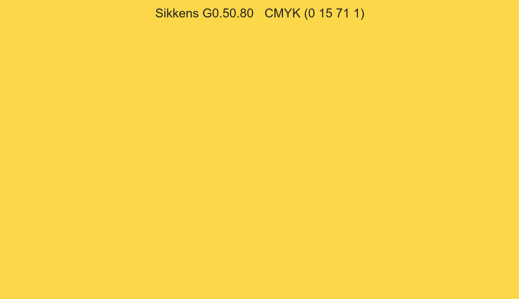 Color Sikkens G0.50.80 to CMYK (0 15 71 1) converter Color Sikkens G0.50.80 to CMYK (0 15 71 1) converter