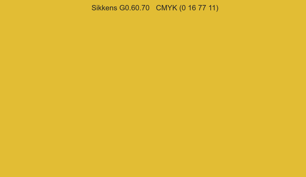 Color Sikkens G0.60.70 to CMYK (0 16 77 11) converter Color Sikkens G0.60.70 to CMYK (0 16 77 11) converter