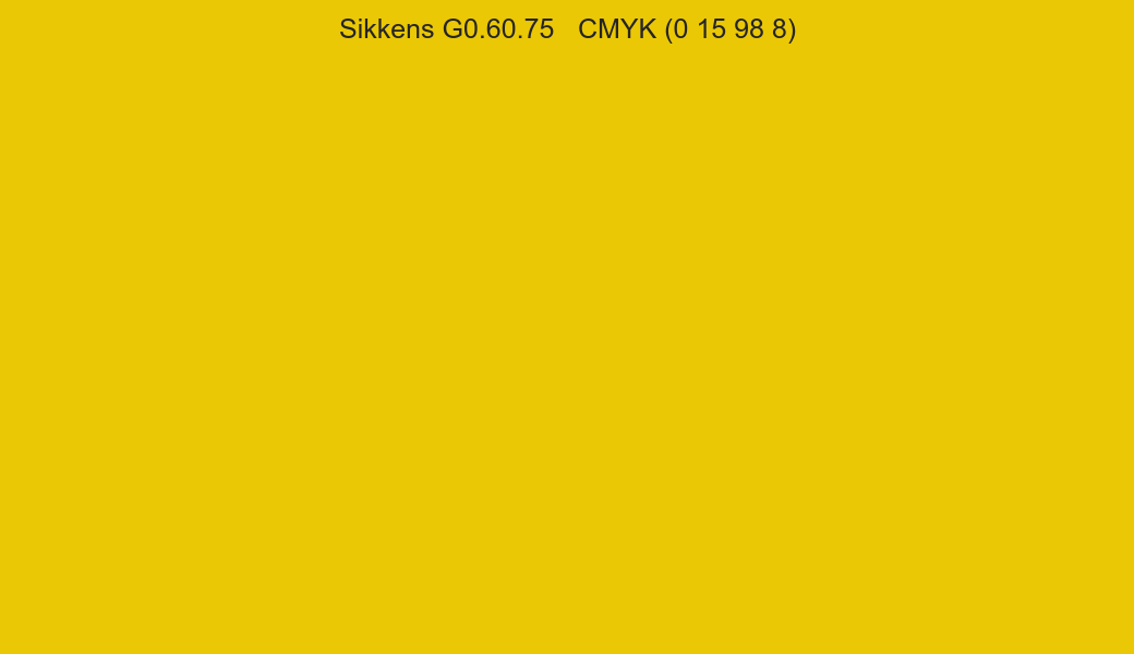 Color Sikkens G0.60.75 to CMYK (0 15 98 8) converter Color Sikkens G0.60.75 to CMYK (0 15 98 8) converter
