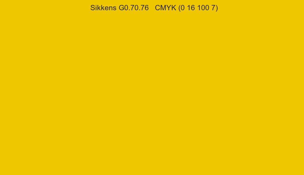 Color Sikkens G0.70.76 to CMYK (0 16 100 7) converter Color Sikkens G0.70.76 to CMYK (0 16 100 7) converter