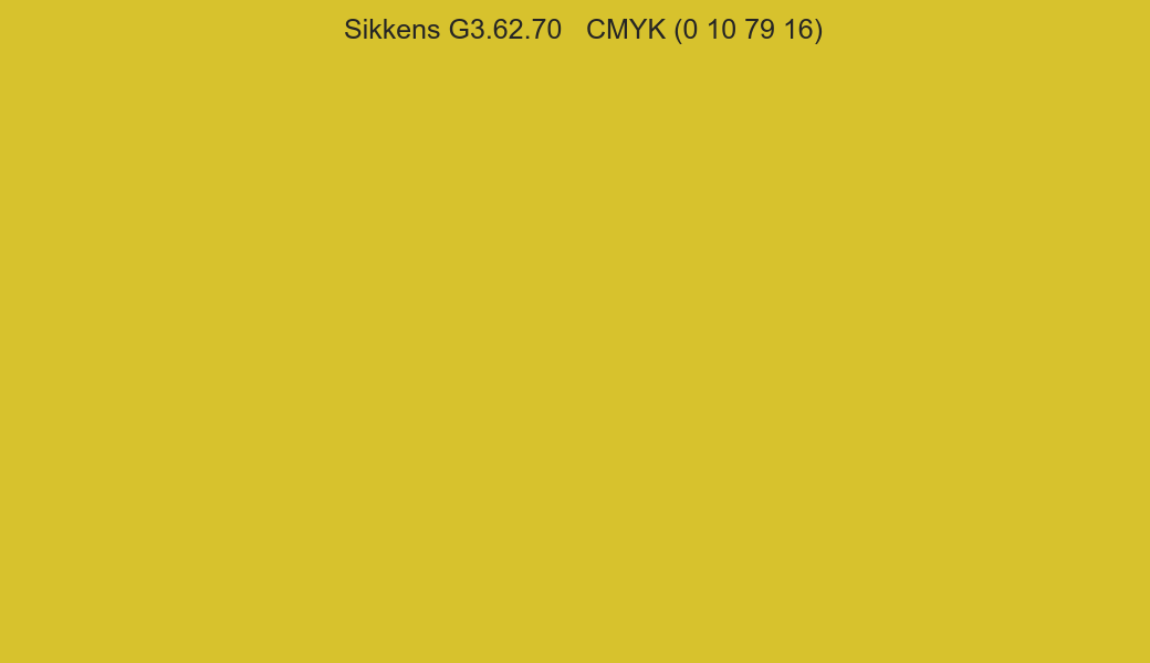 Color Sikkens G3.62.70 to CMYK (0 10 79 16) converter Color Sikkens G3.62.70 to CMYK (0 10 79 16) converter