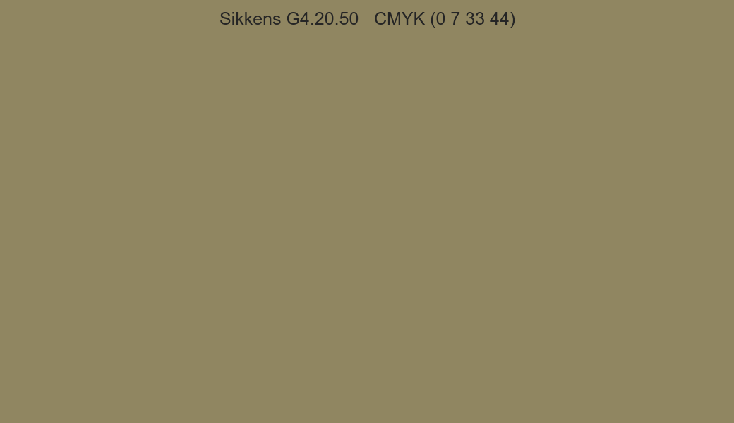 Color Sikkens G4.20.50 to CMYK (0 7 33 44) converter Color Sikkens G4.20.50 to CMYK (0 7 33 44) converter