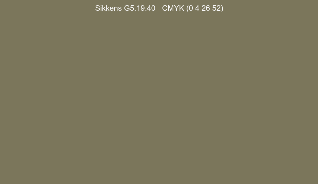 Color Sikkens G5.19.40 to CMYK (0 4 26 52) converter Color Sikkens G5.19.40 to CMYK (0 4 26 52) converter