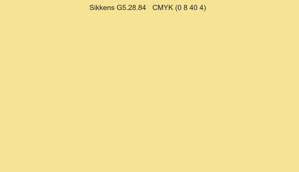 Color Sikkens G5.28.84 to CMYK (0 8 40 4) converter Color Sikkens G5.28.84 to CMYK (0 8 40 4) converter