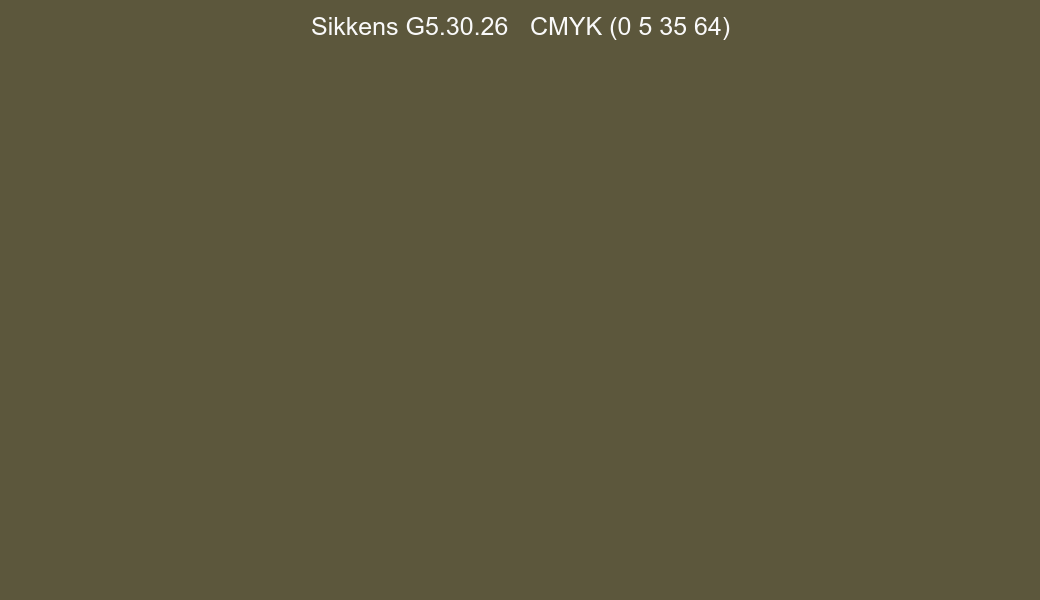 Color Sikkens G5.30.26 to CMYK (0 5 35 64) converter Color Sikkens G5.30.26 to CMYK (0 5 35 64) converter