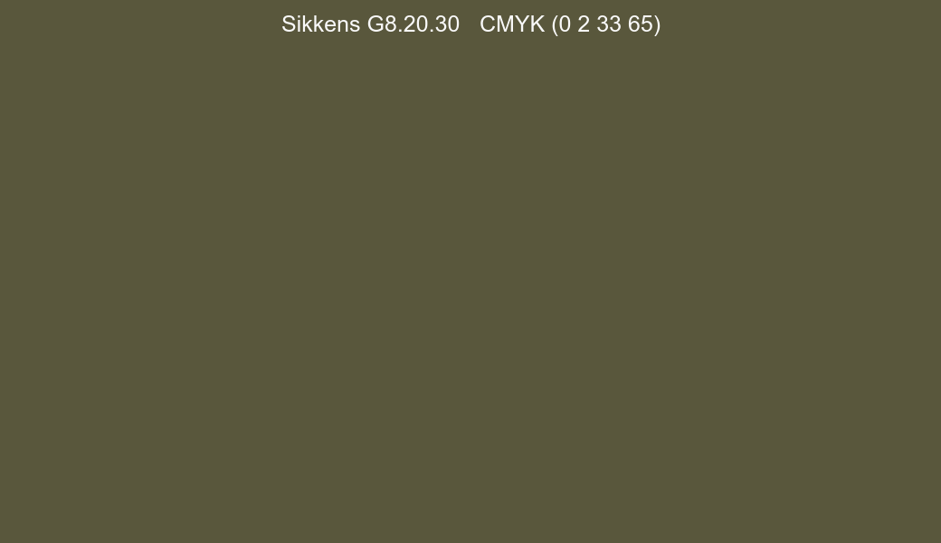 Color Sikkens G8.20.30 to CMYK (0 2 33 65) converter Color Sikkens G8.20.30 to CMYK (0 2 33 65) converter