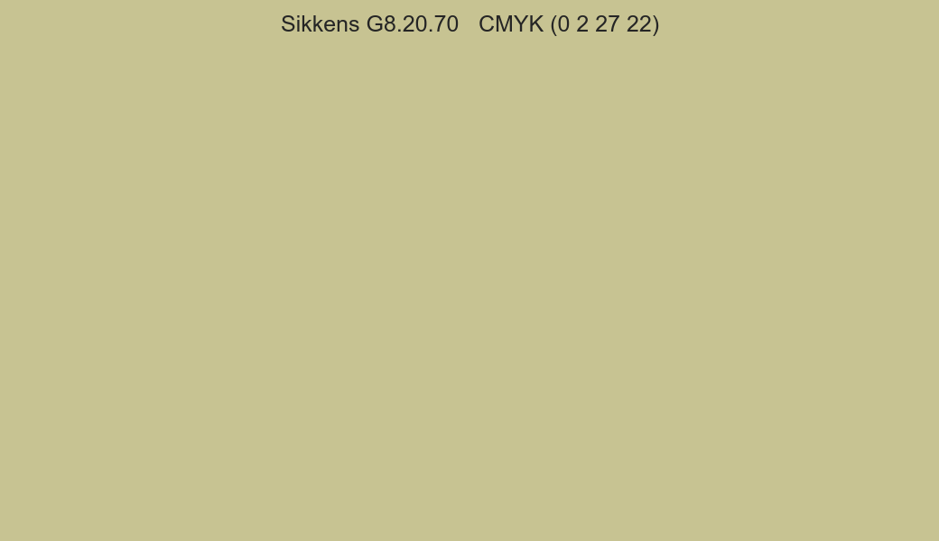 Color Sikkens G8.20.70 to CMYK (0 2 27 22) converter Color Sikkens G8.20.70 to CMYK (0 2 27 22) converter