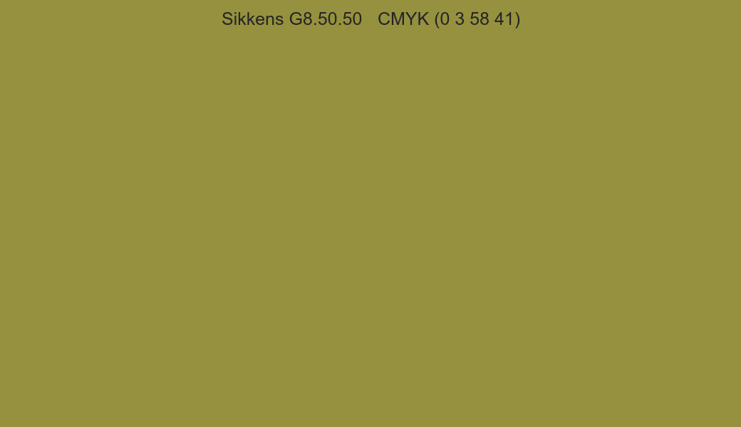 Color Sikkens G8.50.50 to CMYK (0 3 58 41) converter Color Sikkens G8.50.50 to CMYK (0 3 58 41) converter