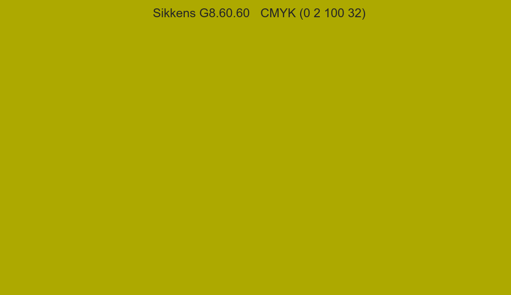 Color Sikkens G8.60.60 to CMYK (0 2 100 32) converter Color Sikkens G8.60.60 to CMYK (0 2 100 32) converter