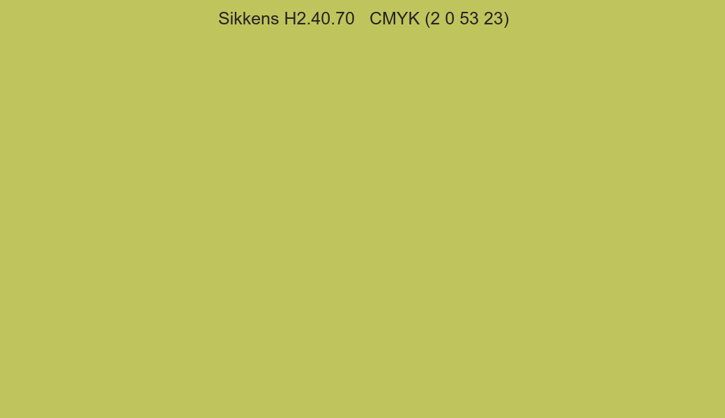 Color Sikkens H2.40.70 to CMYK (2 0 53 23) converter Color Sikkens H2.40.70 to CMYK (2 0 53 23) converter