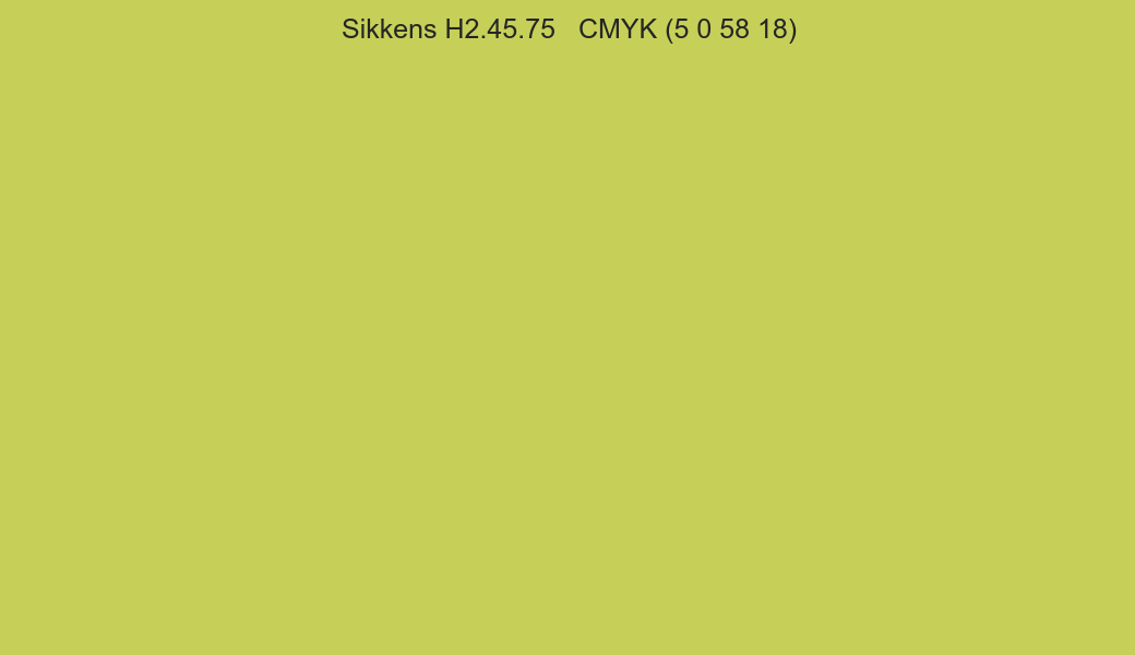 Color Sikkens H2.45.75 to CMYK (5 0 58 18) converter Color Sikkens H2.45.75 to CMYK (5 0 58 18) converter