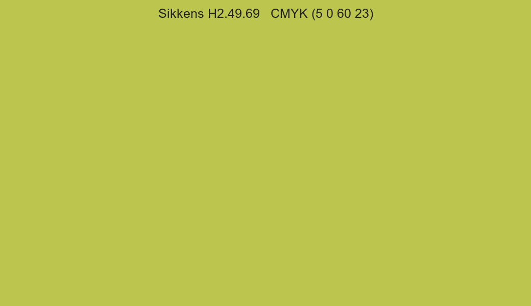 Color Sikkens H2.49.69 to CMYK (5 0 60 23) converter Color Sikkens H2.49.69 to CMYK (5 0 60 23) converter