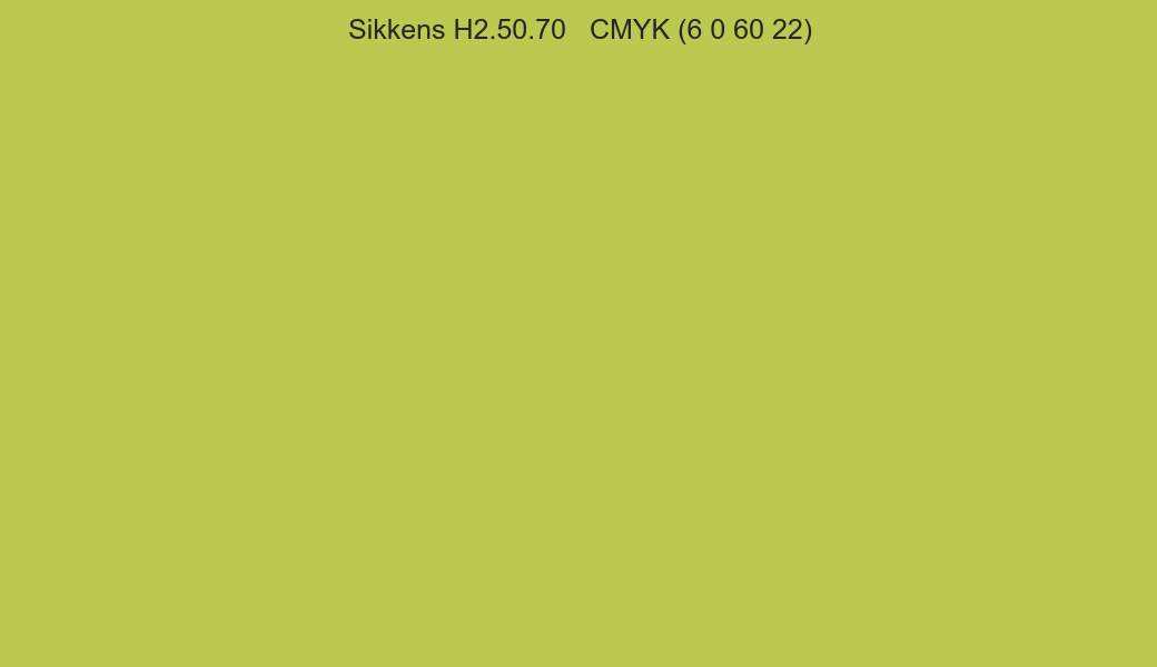 Color Sikkens H2.50.70 to CMYK (6 0 60 22) converter Color Sikkens H2.50.70 to CMYK (6 0 60 22) converter