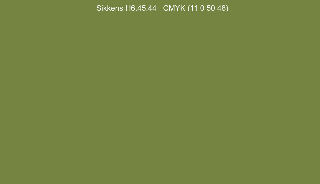 Color Sikkens H6.45.44 to CMYK (11 0 50 48) converter Color Sikkens H6.45.44 to CMYK (11 0 50 48) converter