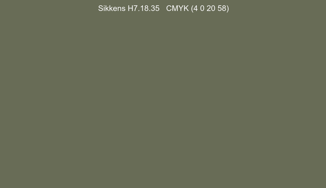 Color Sikkens H7.18.35 to CMYK (4 0 20 58) converter Color Sikkens H7.18.35 to CMYK (4 0 20 58) converter