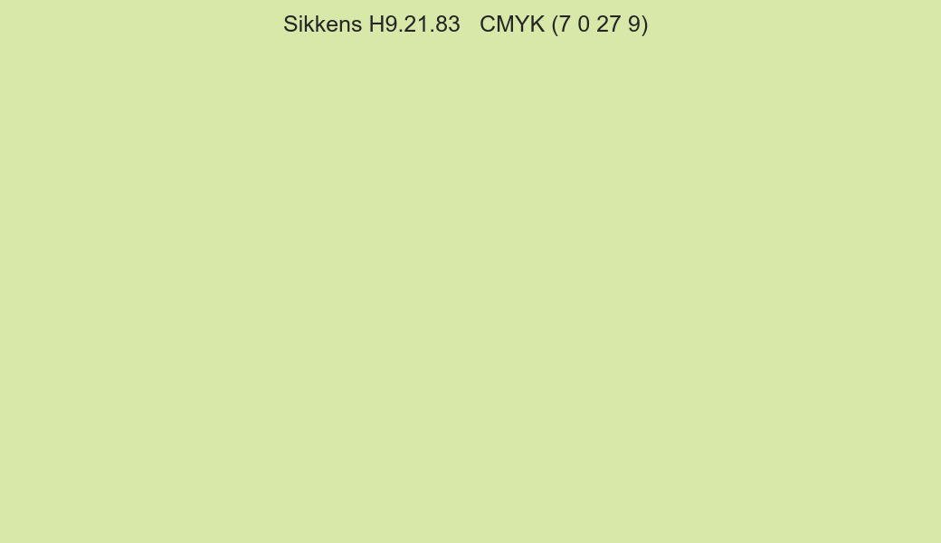 Color Sikkens H9.21.83 to CMYK (7 0 27 9) converter Color Sikkens H9.21.83 to CMYK (7 0 27 9) converter