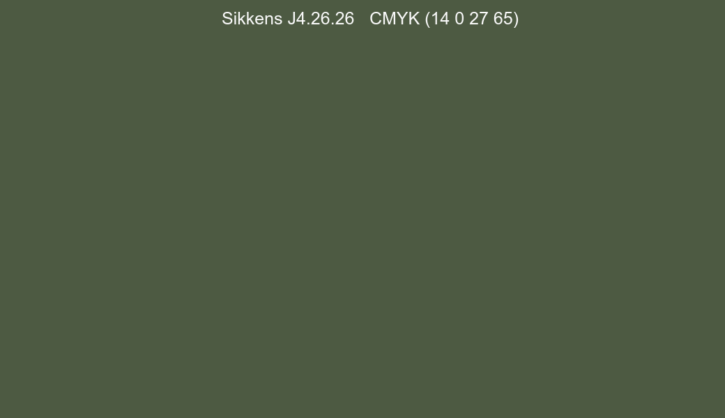 Color Sikkens J4.26.26 to CMYK (14 0 27 65) converter Color Sikkens J4.26.26 to CMYK (14 0 27 65) converter